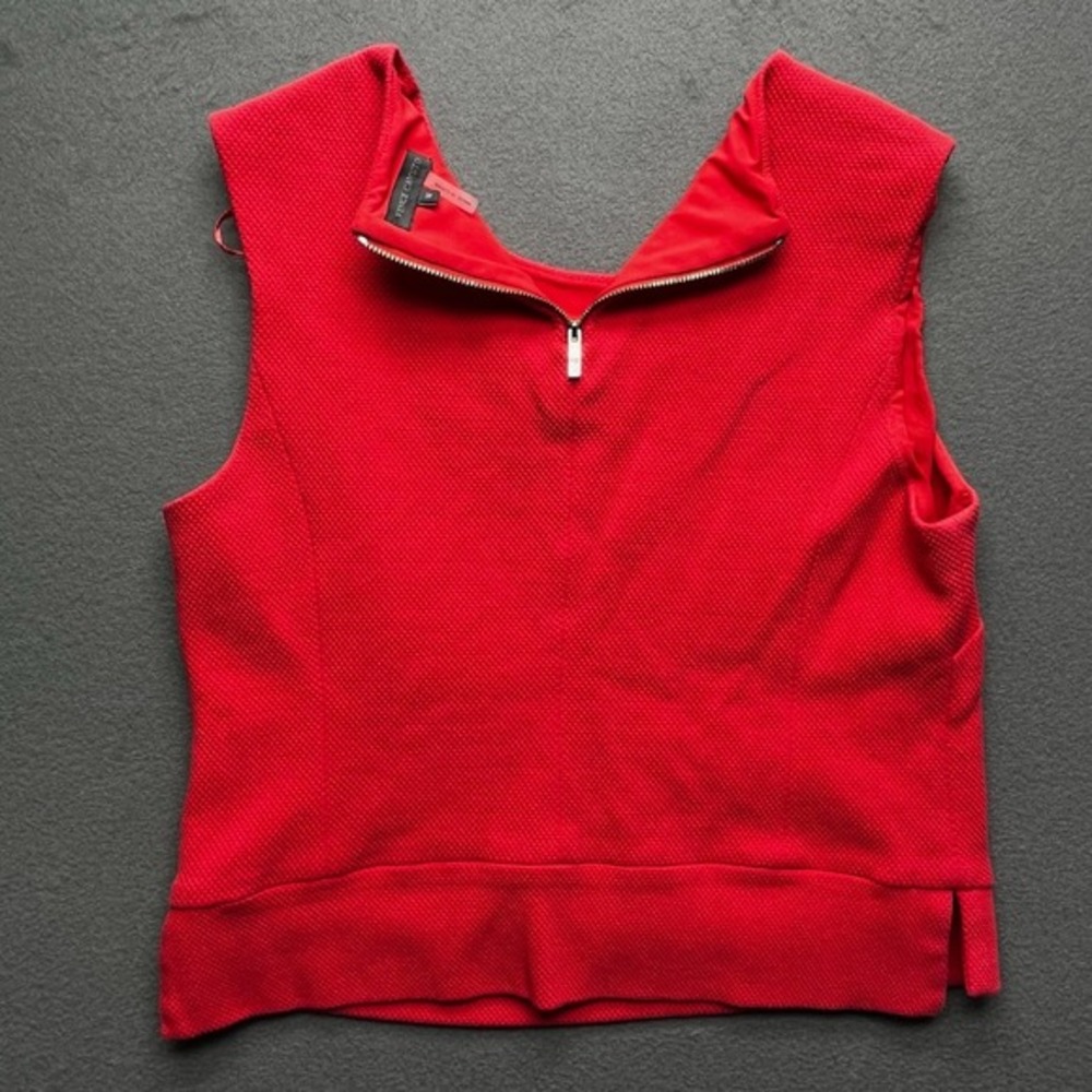 Vince Camuto Women 2‎ Piece Set Red Crop Top Mini Skirt Sleek Modern Minimalist - Picture 4 of 12